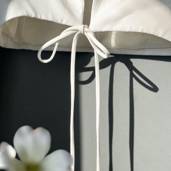 Zara NWOT Woman Cropped blazer with V-neck White | Size XS - Picture 4 of 10